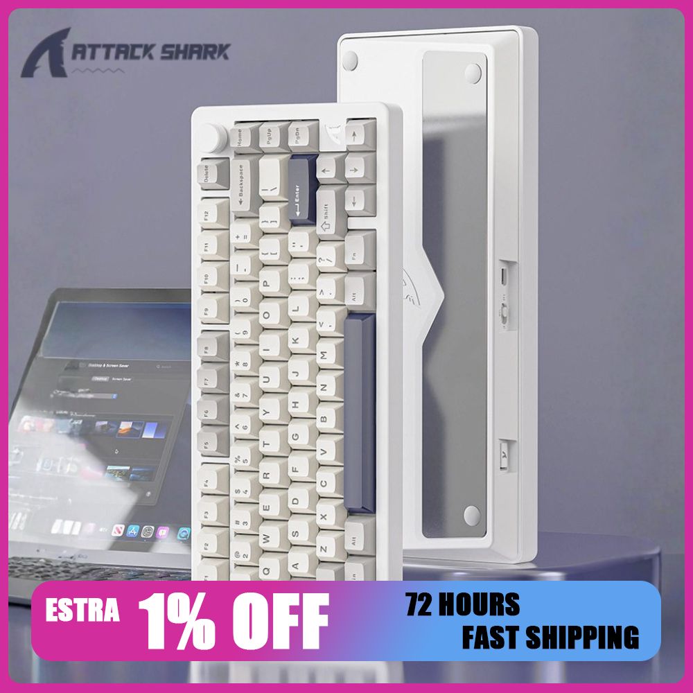 Gaming Keyboard Mechanical Wireless - Механическая клавиатура Attack Shark X86, алюминиевая,