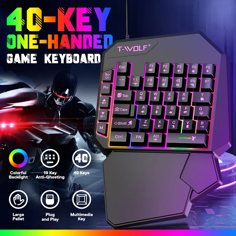 Gaming Keyboard Half - Набор 5-в-1: мини-игровая клавиатура на 35