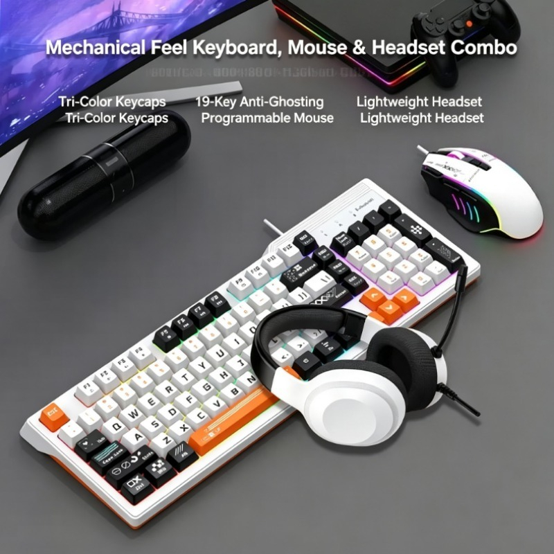 Gaming Keyboard And Mouse Combo - K8pro 3 в 1 игровой комплект: