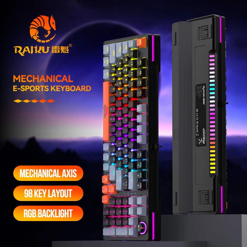 Keyboard Gaming Blue Switch - Проводная игровая клавиатура GK98, механическая клавиатура