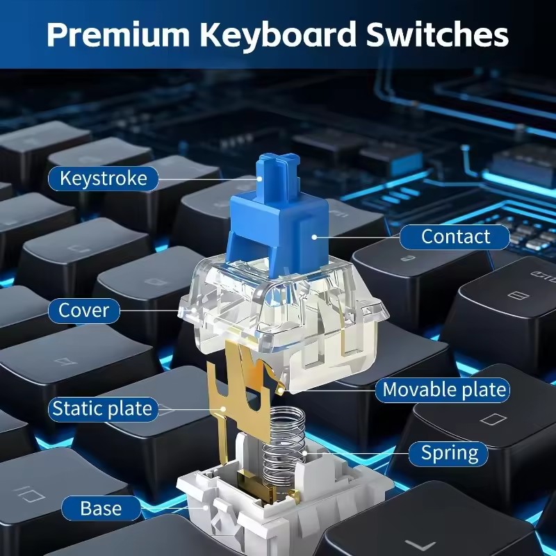 10/30 шт. 3-контактные механич – обзор и цена Keyboard Gaming Blue Switch