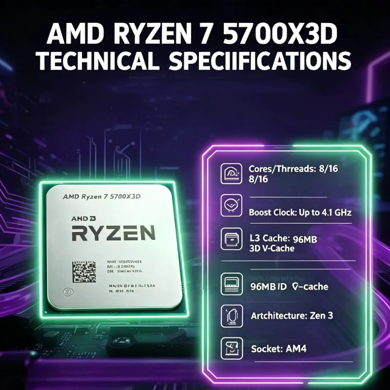 Процессор AMD Ryzen 7 5700X3D  – обзор и цена Amd Cpu Ryzen 7