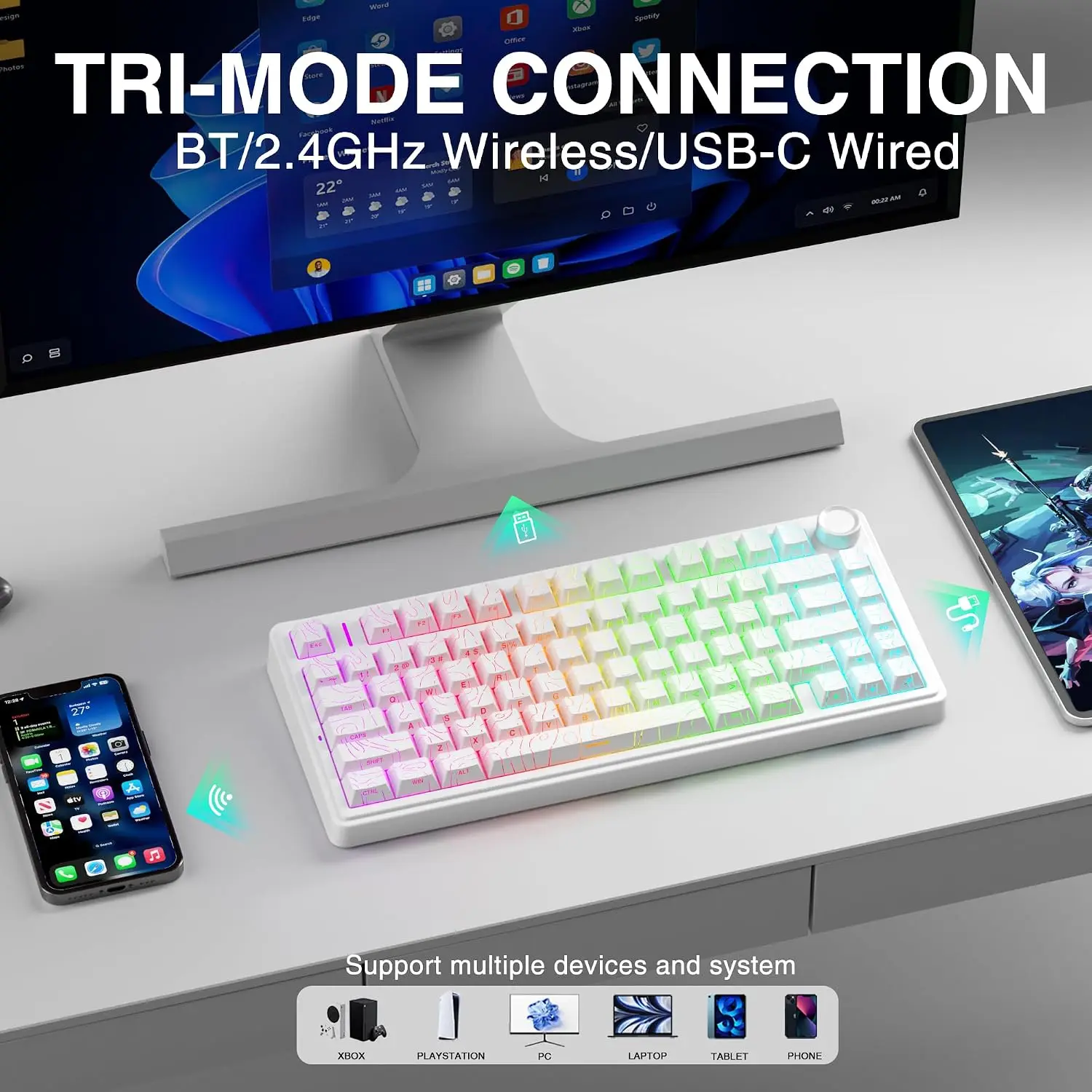 AULA F75 HE – магнитная клавиа – обзор и цена Gaming Keyboard Mechanical Wireless