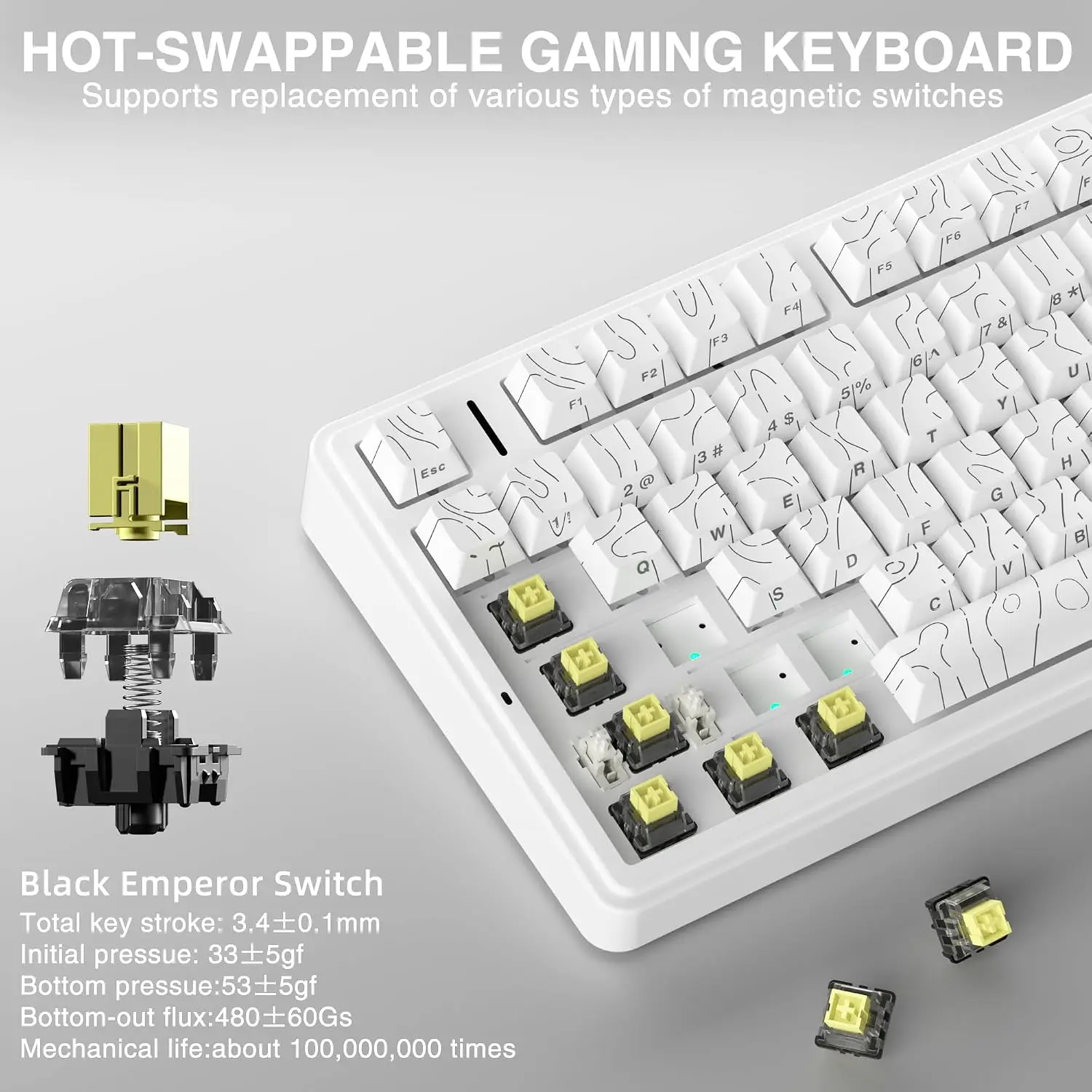 AULA F75 HE – магнитная клавиа – обзор и цена Gaming Keyboard Mechanical Wireless